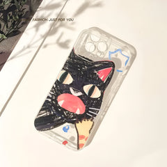 Doodle Angry Cat iPhone Case