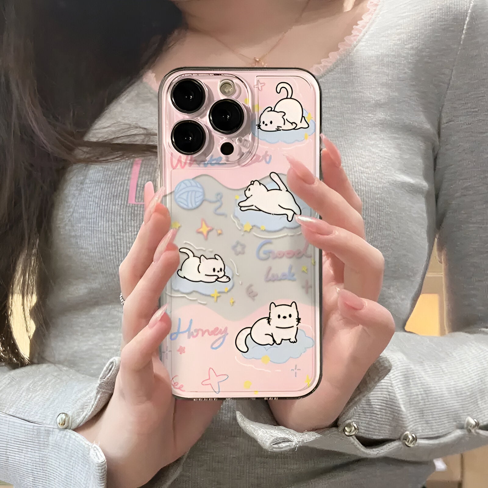 Doodle Angry Cat iPhone Case