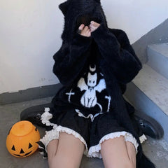 Devillish Cat Ears Hood & Sweater Set