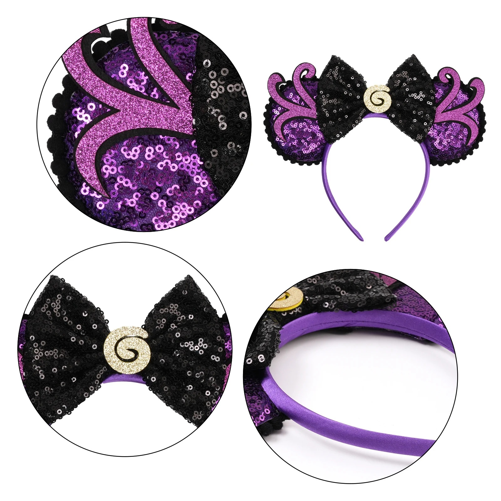 ✨FREE - Sea Witch Glam Mickey Ears Headband
