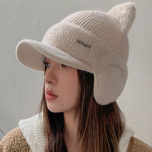 Load image into Gallery viewer, Winter Chic Cat Ears Brimmed Hat
