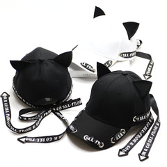 Gothic Ribbon Cat Ear Baseball Cap