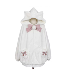 Fluffy Cat Ears Zip Up Hoodie