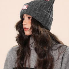 Cute Ribbon Cat Ear Winter Beanie