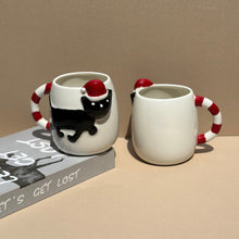 Load image into Gallery viewer, Festivity Black Cat Christmas Mug
