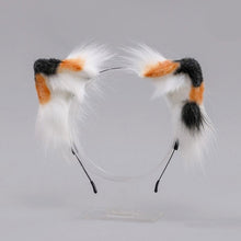 Load image into Gallery viewer, Handmade Tri-color Tabby Cat Ears and Tail Set

