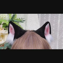 Load and play video in Gallery viewer, Authentic Black Cat Ears and Tail Set
