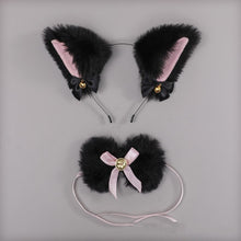 Load image into Gallery viewer, Handmade Cat Ears Headband &amp; Collar Set
