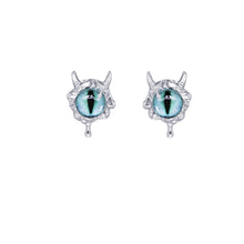 Load image into Gallery viewer, Dual Color Cat&#39;s Eyes Earrings [ Stud/Clip, 925 Silver]
