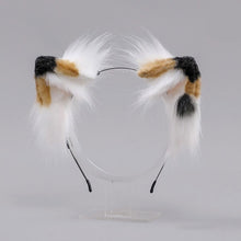 Load image into Gallery viewer, Handmade Tri-color Tabby Cat Ears and Tail Set
