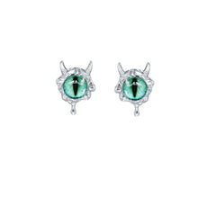 Load image into Gallery viewer, Dual Color Cat&#39;s Eyes Earrings [ Stud/Clip, 925 Silver]
