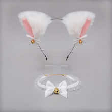 Load image into Gallery viewer, Handmade Cat Ears Headband &amp; Collar Set
