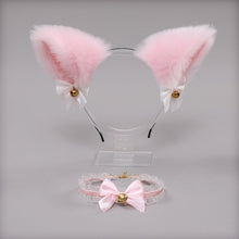 Load image into Gallery viewer, Handmade Cat Ears Headband &amp; Collar Set
