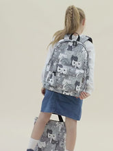 Load and play video in Gallery viewer, Cat Print School Bag
