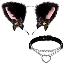 Load image into Gallery viewer, Handmade Cat Ears Headband &amp; Collar Set
