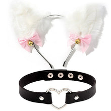 Load image into Gallery viewer, Handmade Cat Ears Headband &amp; Collar Set
