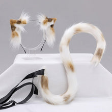 Load image into Gallery viewer, Handmade Tri-color Tabby Cat Ears and Tail Set
