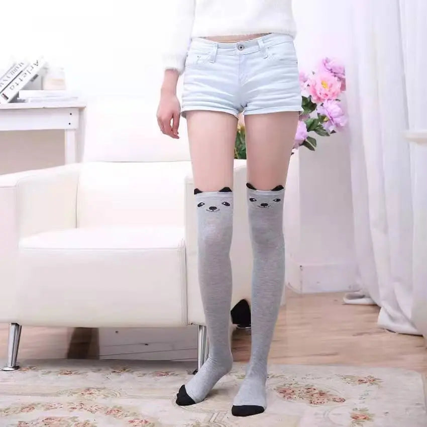 Playful Cat Thigh High Stockings