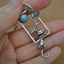 Load image into Gallery viewer, Hanging Cat Moonstone Charm
