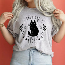 Load image into Gallery viewer, Creature Of The Night Black Cat T-shirt [Plus Sizes Available]
