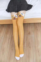 Load image into Gallery viewer, Playful Cat Thigh High Stockings
