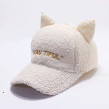 Load image into Gallery viewer, Curly Wool Cat Ears Baseball Cap (Adjustable)
