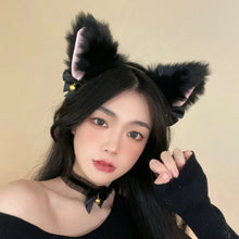 Load image into Gallery viewer, Handmade Cat Ears Headband &amp; Collar Set
