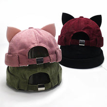 Load image into Gallery viewer, Winter Corduroy Docker Cat Ear Hat
