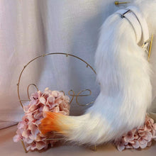 Load image into Gallery viewer, Handmade White-Orange Furry Ears and Tail Set
