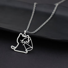 Load image into Gallery viewer, Minimalist Thirsty Cat Necklace
