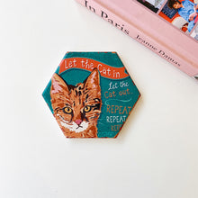 Load image into Gallery viewer, Mischievous Cat Ceramic Coasters
