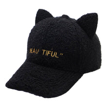 Load image into Gallery viewer, Curly Wool Cat Ears Baseball Cap (Adjustable)
