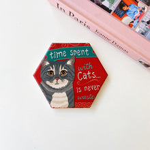Load image into Gallery viewer, Mischievous Cat Ceramic Coasters
