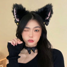 Load image into Gallery viewer, Handmade Cat Ears Headband &amp; Collar Set
