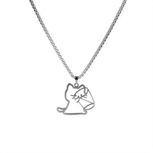 Load image into Gallery viewer, Minimalist Thirsty Cat Necklace

