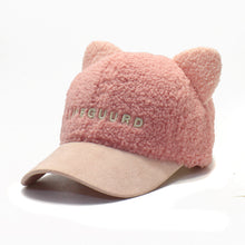 Load image into Gallery viewer, K-Pop Style Woolen Cat Ears Baseball Cap (Adjustable)
