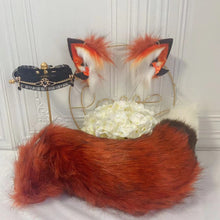 Load image into Gallery viewer, Crimson Red Fur Ears &amp; Tail Set
