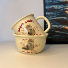 Load image into Gallery viewer, Retro Kitty Mug and Bowl
