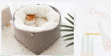 Load image into Gallery viewer, Playful Meow - 2-in-1 Detachable Felt and Wool Cozy Cat Bed- Review
