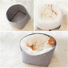 Load image into Gallery viewer, Playful Meow - 2-in-1 Detachable Felt and Wool Cozy Cat Bed- Review
