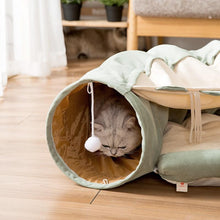 Load image into Gallery viewer, Playful Meow - 3-in-1 Long Curvy Tunnel with Bed &amp; Mat- Review

