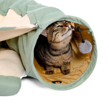 Load image into Gallery viewer, Playful Meow - 3-in-1 Long Curvy Tunnel with Bed &amp; Mat- Review
