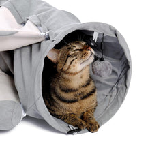 Load image into Gallery viewer, Playful Meow - 3-in-1 Long Curvy Tunnel with Bed &amp; Mat- Review
