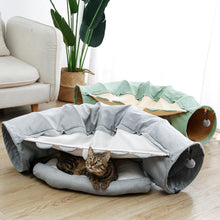Load image into Gallery viewer, Playful Meow - 3-in-1 Long Curvy Tunnel with Bed &amp; Mat- Review
