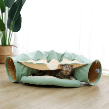 Load image into Gallery viewer, Playful Meow - 3-in-1 Long Curvy Tunnel with Bed &amp; Mat- Review
