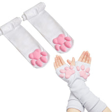 Load image into Gallery viewer, 3D Pink Cat Paw Gloves &amp; Stockings
