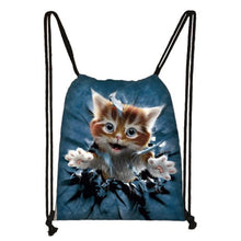Load image into Gallery viewer, Artful Cat Drawstring Bag
