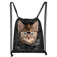 Load image into Gallery viewer, Artful Cat Drawstring Bag
