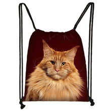 Load image into Gallery viewer, Artful Cat Drawstring Bag
