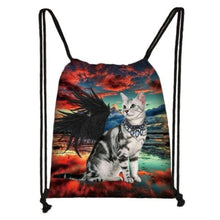 Load image into Gallery viewer, Artful Cat Drawstring Bag

